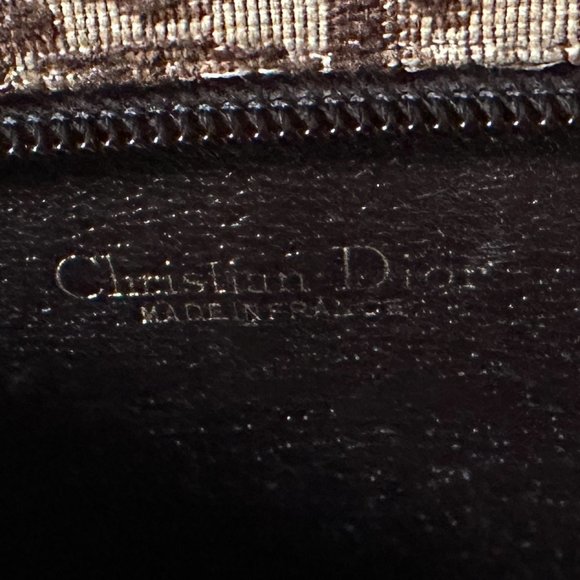 CHRISTIAN DIOR Authentic Vintage Shoulder Clutch Bag Canvas Leather Bord… - Picture 9 of 11